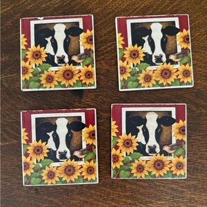 4 ceramic coasters
